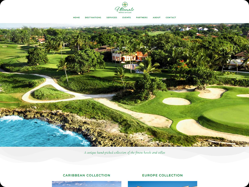 Screenshot of Ultimate Hotels website